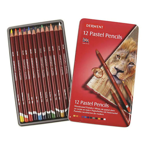 Набір олівців пастельних Derwent Pastel Pencils 12 кольорів металевий пенал (32991) фото №1
