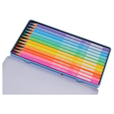 Олівці кольорові Cool For School Pastel Преміум в металевій коробці 12 кольорів (CF15188) фото №2