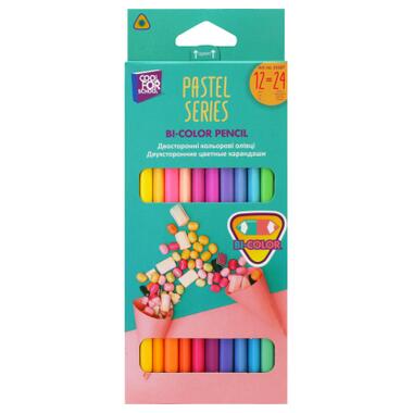 Олівці кольорові Cool For School Pastel Преміум двосторонні тригранні 24 кольори (CF15187) фото №1