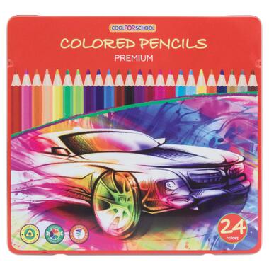 Олівці кольорові Cool For School Premium тригранні 24 кольори (CF15179) фото №1