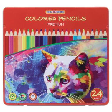 Олівці кольорові Cool For School Premium тригранні 24 кольори (CF15180) фото №1