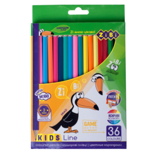 Олівці кольорові ZiBi Kids line 36 кольорів (ZB.2417) фото №1