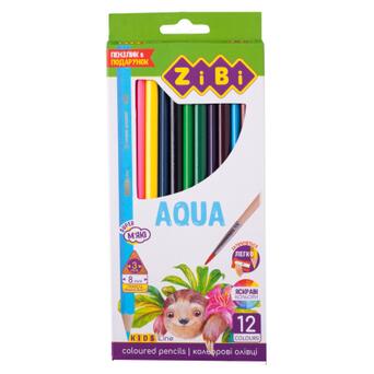 Олівці кольорові ZiBi Kids line AQUA акварель 12 шт (ZB.2475) фото №1