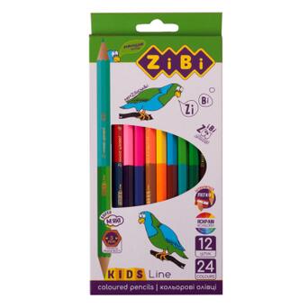 Олівці кольорові ZiBi Kids line Double 12 шт. 24 кольори (ZB.2463) фото №1