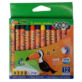 Олівці кольорові ZiBi Kids line воскові 12 кольорів (ZB.2481) фото №1