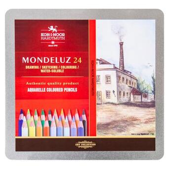Кольорові олівці Koh-i-Noor Mondeluz Landscape акварель. метал. пенал 24 кольорів (3724024013) фото №2