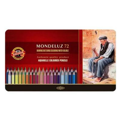 Кольорові олівці Koh-i-Noor Mondeluz акварель. мет. пенал 72 кольорів (372707) фото №1