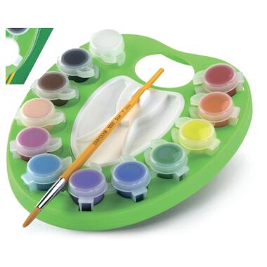 Фарби для малювання Crayola Chalk & Paint з палітрою і пензликом (54-1066) фото №3