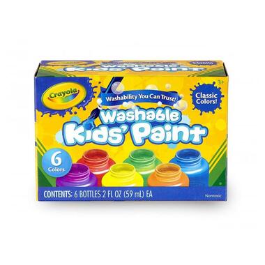 Набір змиваючих фарб Crayola Washable Kids Paint Classic Гуаш 6 шт х 59 мл (54-1204) фото №1