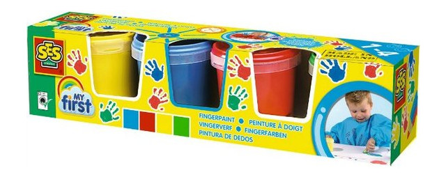 Пальчикові фарби SES My first Юний художник (4 кольори, у пластикових баночках) (14413S) фото №5