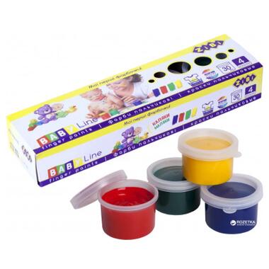 Фарби для малювання ZiBi Baby Line пальчикові 4 кольори х 30мл (ZB.6564) фото №1