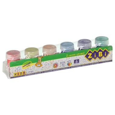 Фарби для малювання ZiBi KIDS Line GLITTER Гуашь 6 кольорів по 20 мл (ZB.6691) фото №1