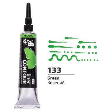 Фарба акрилова контурна Rosa Talent зелений флуоресцентний 20 мл (135133) фото №1