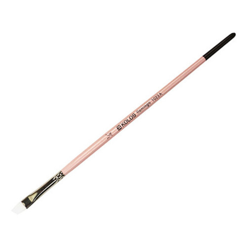 Пензель синтетика скошена Kolos Synthetic Flamingo 1023A № 1/4 коротка ручка (421023A14) фото №1