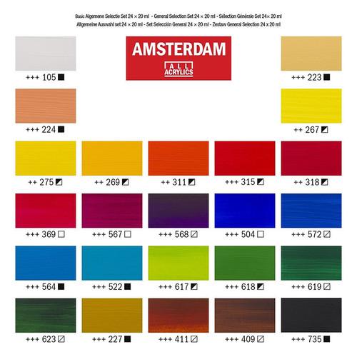 Набір акрилових фарб Royal Talens Amsterdam Standart General Set 24 кольори по 20 мл фото №3