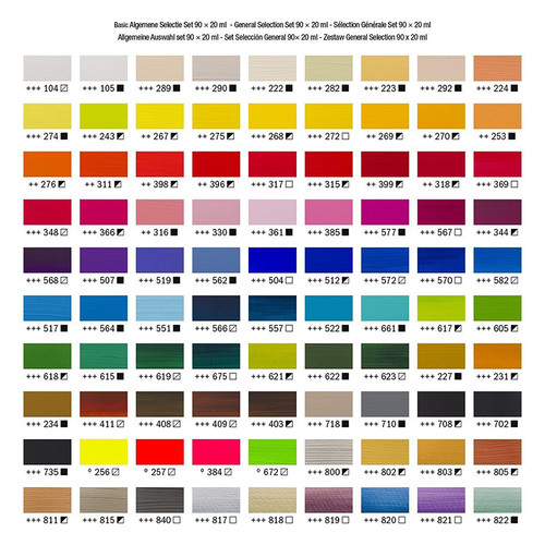Набір акрилових фарб Royal Talens Amsterdam Standart General Set 90 кольорів по 20 мл фото №3