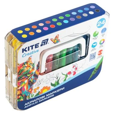 Художественные маркеры Kite набор акриловых с жидкими чернилами, 24 цвета (K-1162) фото №2