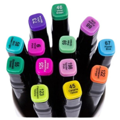 Набір маркерів для скетчингу 168шт двосторонні спиртові тканинна валізка чорна (14788_830) фото №3