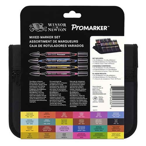 Набор двухсторонних маркеров Winsor&Newton Mixed Marker Set 24 цвета + сумка пенал (884955043363) фото №3