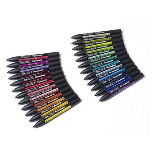 Набор двухсторонних маркеров Winsor&Newton Promarker Student Designer 24 цвета + сумка пенал (884955043295) фото №4