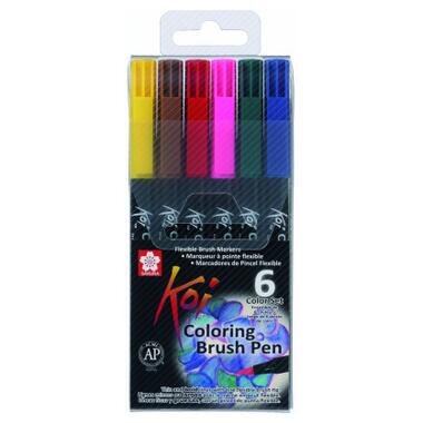 Художній маркер KOI набір Coloring Brush Pen 6 кольорів (084511316799) фото №1