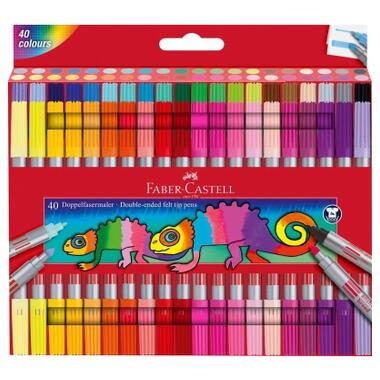 Фломастеры Faber-Castell двухсторонние Double-ended Fibre tip, 40 цветов (32421) фото №1