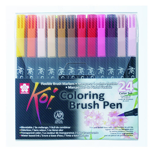 Набір акварельних маркерів Sakura KOI Coloring Brush Pen 24 кольори (84511391789) фото №1