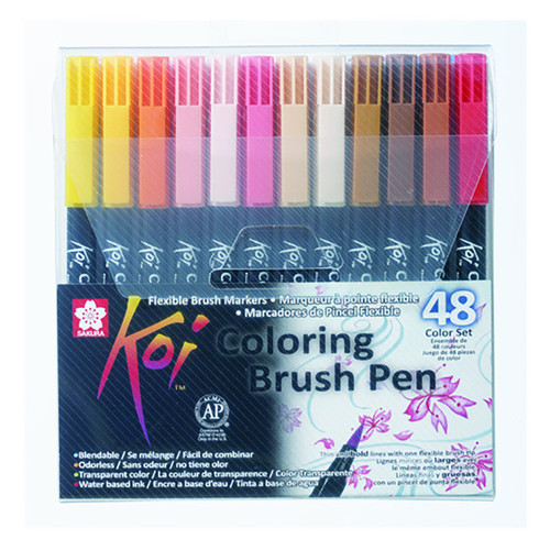 Набір акварельних маркерів Sakura KOI Coloring Brush Pen 48 кольорів (84511391796) фото №1