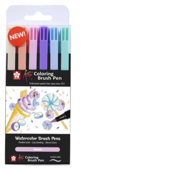 Набір акварельних маркерів Sakura KOI Coloring Brush Pen Sweets 6 кольорів (POXBR6C) фото №3