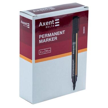 Маркер Axent Permanent D2604 Standard, 2 мм круглый черный (D2604-01) фото №2