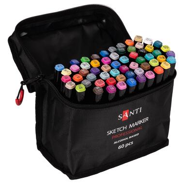 Набір маркерів SANTI, спиртові, у сумці, 60 шт (390779) фото №2