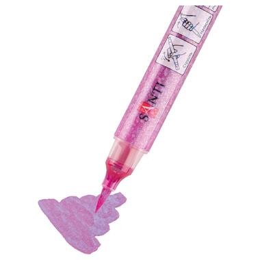 Маркер акварельний SANTI Glitter Brush, пензель, 09, рожевий рай (390758) фото №3