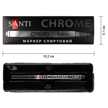 Маркер дзеркальний SANTI Chrome, 1 мм, срібло. (390775) фото №4