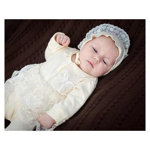 Комплект на выписку для новорожденных (для девочки) Модный карапуз 03-00627_Molochnyj_50-56 фото №2