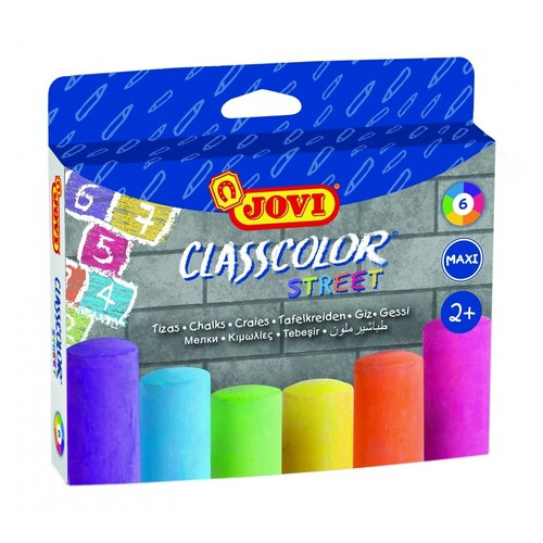 Набір крейд кольорових Jovi Classcolor Street 6 кольорів, d25мм (1030) фото №2