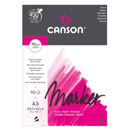 Склейка для маркера Canson LAYOUT экстра гладкая белая А3 (29.7х42см) 70 г/м2 70 листов (200297233) фото №1