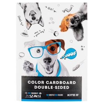 Цветной картон Kite (10 л/10 цветов) А4 Kite Dogs (k22-255-1) фото №1
