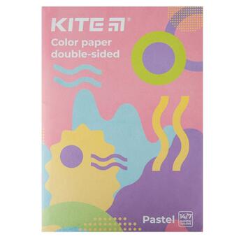 Кольоровий папір Kite А4 двостороння Fantasy пастель 14 аркушів /7 кольорів (K22-427) фото №1