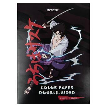 Кольоровий папір Kite А4 двостороння Naruto 15 аркушів /15 кольорів (NR23-250) фото №1