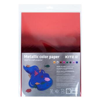 Кольоровий папір Kite А4 металізована 8 аркушів /8 кольорів (K22-425) фото №1