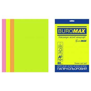 Папір Buromax А4 80g NEON 4colors 20sh EUROMAX (BM.2721520E-99) фото №1