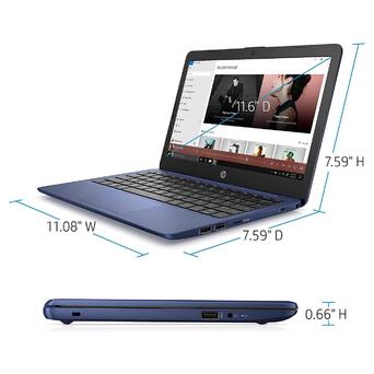 Ноутбук HP Stream 11.6 HD 4/32GB (11-ak0010nr) Blue фото №7