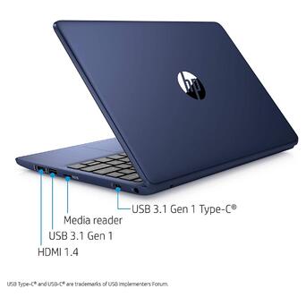 Ноутбук HP Stream 11.6 HD 4/32GB (11-ak0010nr) Blue фото №4