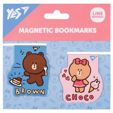 Закладки магнітні Yes Line Friends Brown and Choco, 2шт (708106) фото №1