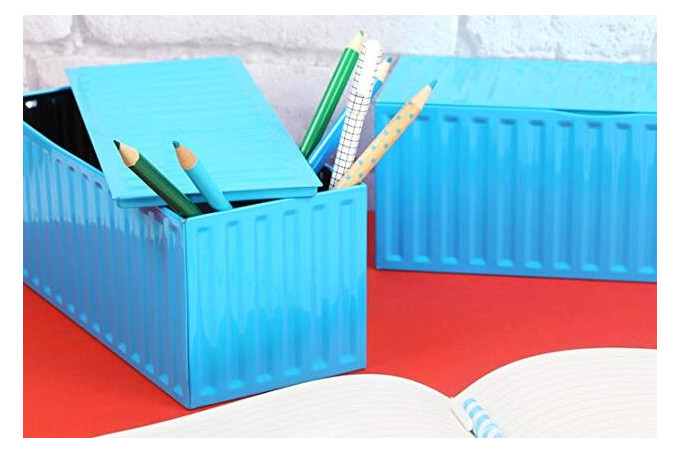 Коробка для зберігання побутових речей, блакитна фото №2