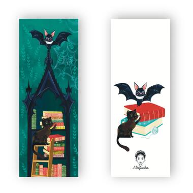 Закладка для книг Люцинка Летучая мышь и Котенок. В библиотеке 1 шт. (ЛК000000038) фото №2
