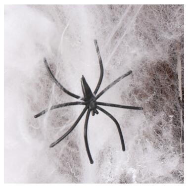 Павутина з павуками на Геловін 5218 біла 20 г 2 павуки фото №1