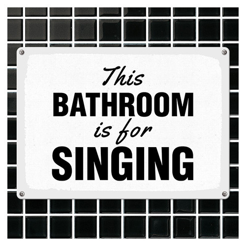 Металева табличка Цей bathroom is for singing MET_20J005_WH фото №1