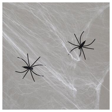 Павутина декор. Yes! Fun Хелловін 20г, з двома павучками, біла, світиться у темряві (974358) фото №1