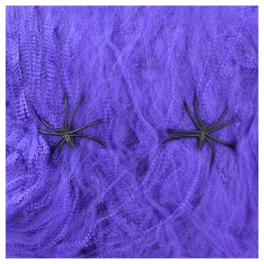 Павутина декор. Yes! Fun Хелловін 20 г, з двома павучками, фіолетова (973674) фото №1